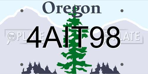 4AIT98 Oregon License Plate