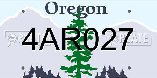 4AR027 Oregon License Plate