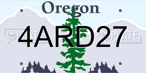 4ARD27 Oregon License Plate