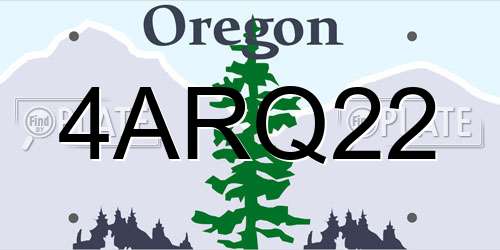 4ARQ22 Oregon License Plate
