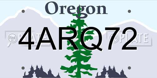4ARQ72 Oregon License Plate