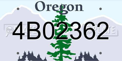 4B02362 Oregon License Plate