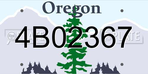 4B02367 Oregon License Plate