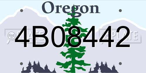 4B08442 Oregon License Plate