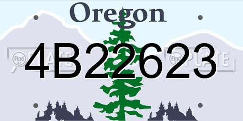 4B22623 Oregon License Plate