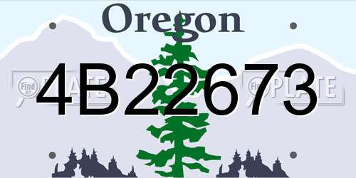 4B22673 Oregon License Plate