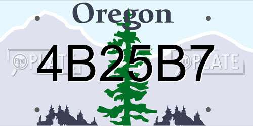 4B25B7 Oregon License Plate