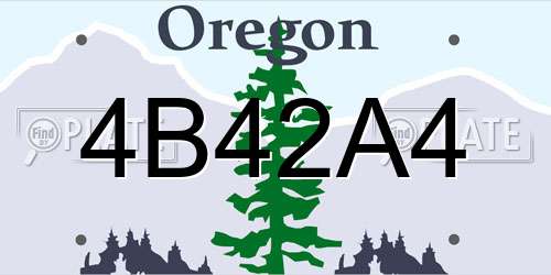 4B42A4 Oregon License Plate
