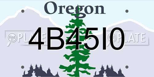 4B45I0 Oregon License Plate
