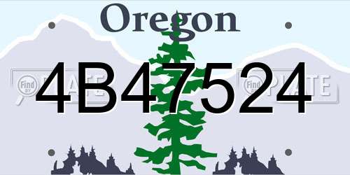 4B47524 Oregon License Plate