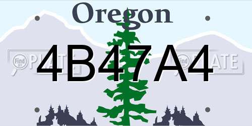 4B47A4 Oregon License Plate
