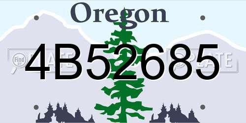 4B52685 Oregon License Plate