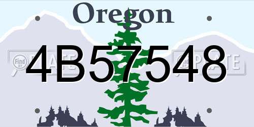 4B57548 Oregon License Plate