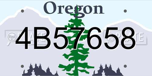 4B57658 Oregon License Plate