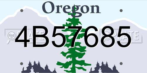 4B57685 Oregon License Plate