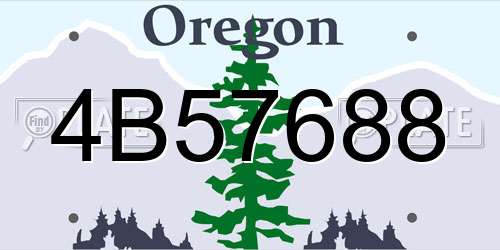 4B57688 Oregon License Plate