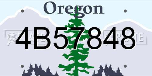 4B57848 Oregon License Plate