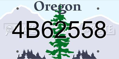 4B62558 Oregon License Plate