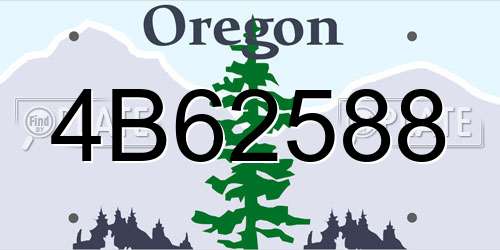 4B62588 Oregon License Plate