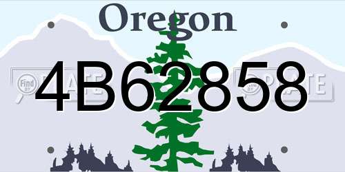4B62858 Oregon License Plate
