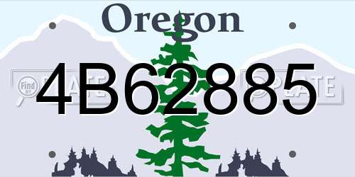 4B62885 Oregon License Plate