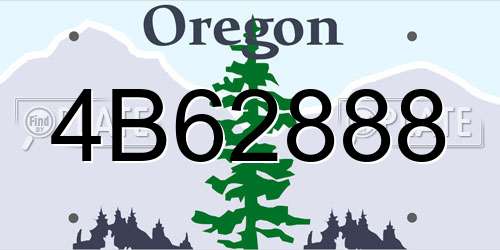 4B62888 Oregon License Plate
