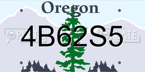 4B62S5 Oregon License Plate
