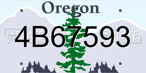 4B67593 Oregon License Plate