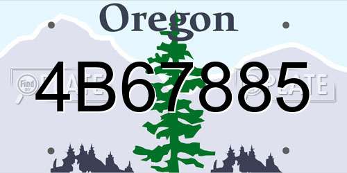 4B67885 Oregon License Plate
