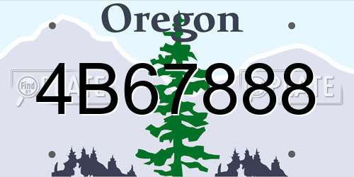 4B67888 Oregon License Plate