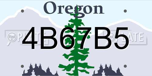 4B67B5 Oregon License Plate