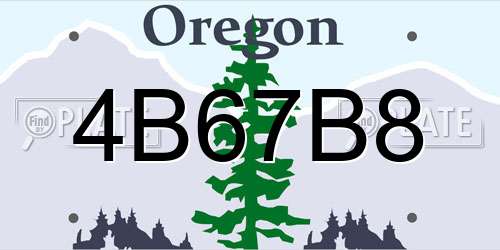4B67B8 Oregon License Plate
