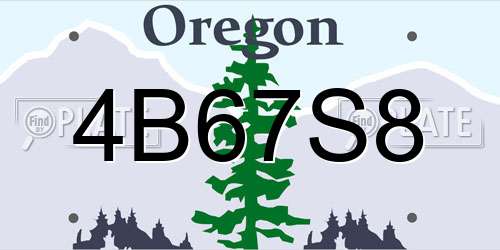 4B67S8 Oregon License Plate