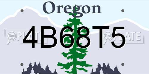4B68T5 Oregon License Plate