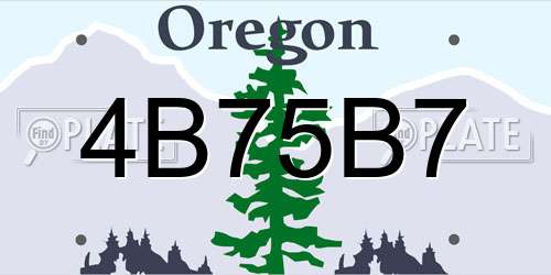 4B75B7 Oregon License Plate