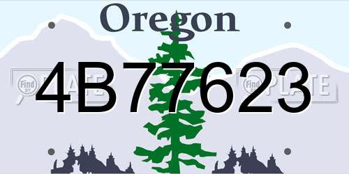 4B77623 Oregon License Plate