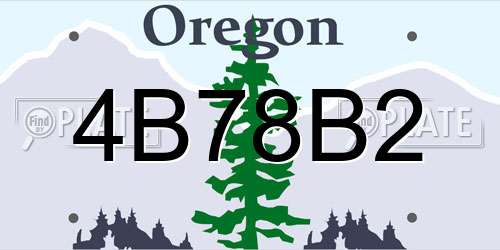 4B78B2 Oregon License Plate