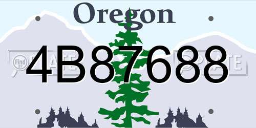 4B87688 Oregon License Plate