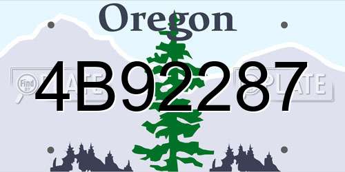 4B92287 Oregon License Plate