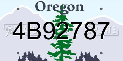 4B92787 Oregon License Plate