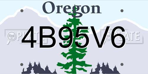4B95V6 Oregon License Plate