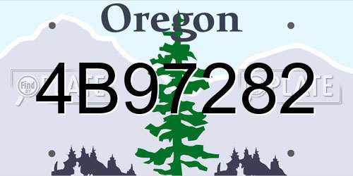 4B97282 Oregon License Plate