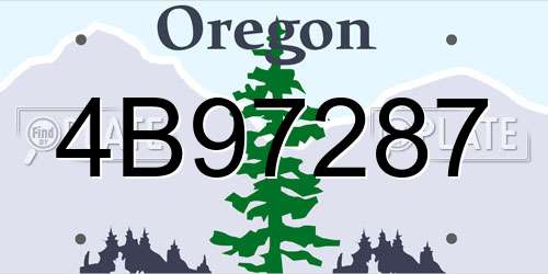 4B97287 Oregon License Plate