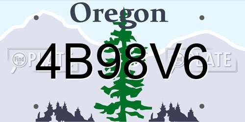 4B98V6 Oregon License Plate
