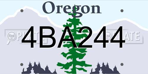 4BA244 Oregon License Plate
