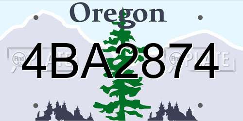 4BA2874 Oregon License Plate