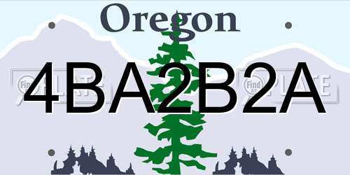 4BA2B2A Oregon License Plate