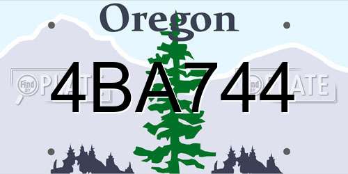 4BA744 Oregon License Plate