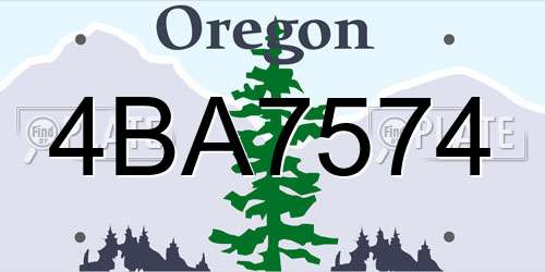 4BA7574 Oregon License Plate