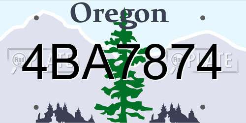 4BA7874 Oregon License Plate